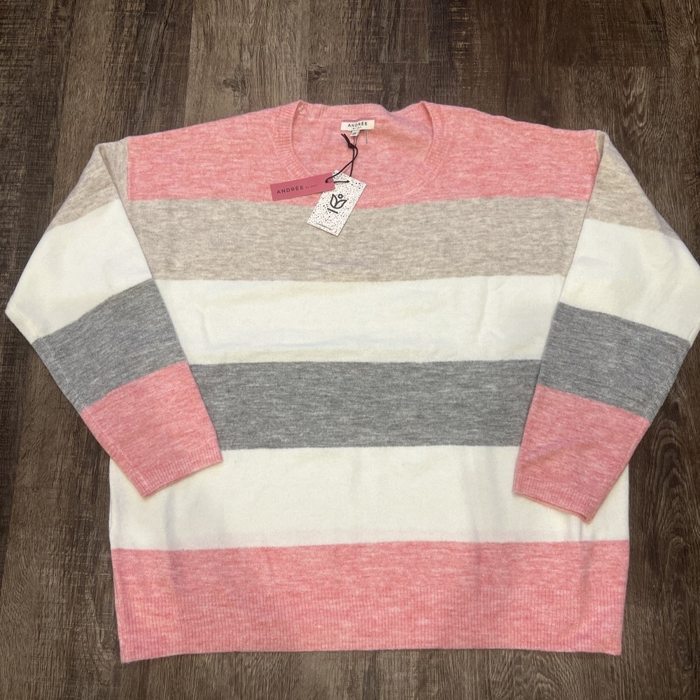 NEW Andree By Unit~3XL~Womens Multicolor Bold Stripe Lightweight Sweater